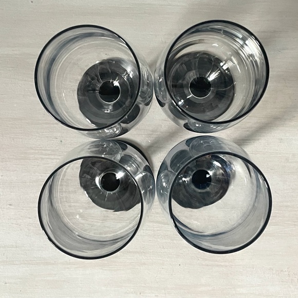 1990s Cristal d'Arques Black Stem Drinkware Set - Set of 8 - Picture 13 of 13